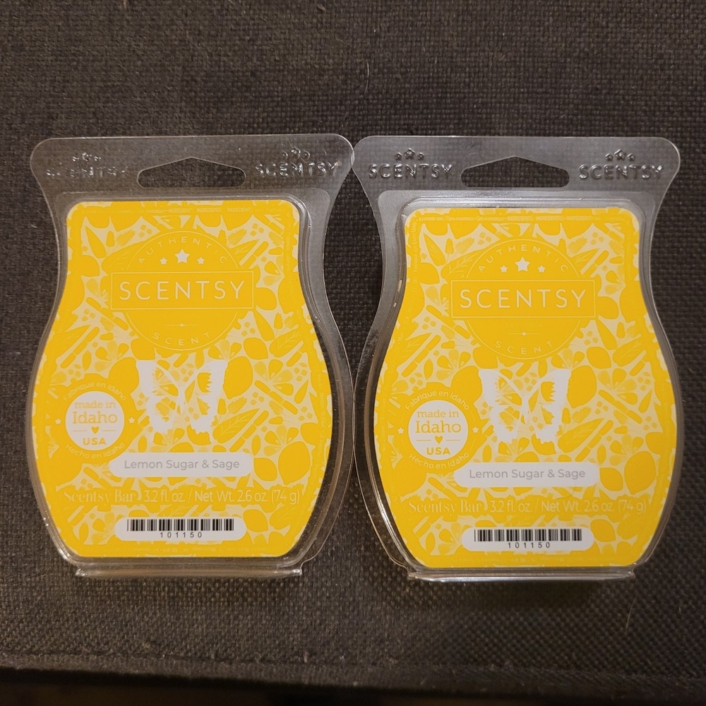 Lot Of 2 New Scentsy Wax - 3.2 oz Bars - Lemon Sugar & Sage